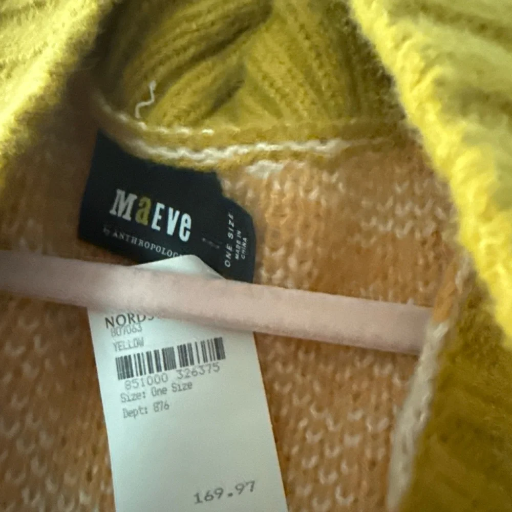 Maeve Yellow and Pink Cardigan Sweater - Picture 3 of 3